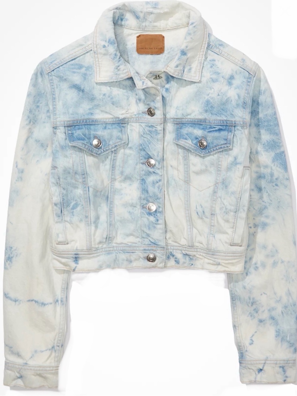 AE Shrunken Tie-Dye Denim Jacket size medium women’s